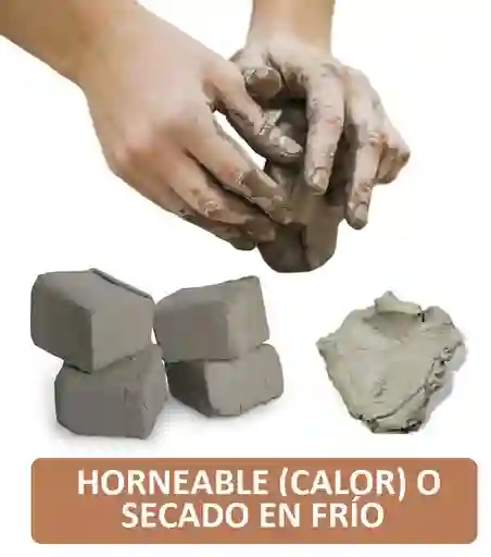 Arcilla Natural X3 Libras Artesanal Horneable Y Secado En Frio Arcilla Moldeable