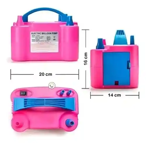 Inflador Globos Portátil Eléctrico Doble Boquilla - Bomba De Aire