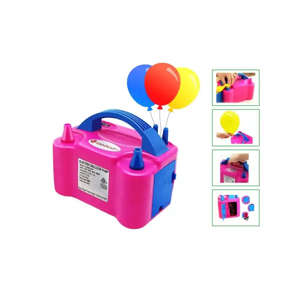 Inflador Globos Portátil Eléctrico Doble Boquilla - Bomba De Aire