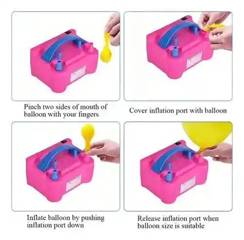 Inflador Globos Portátil Eléctrico Doble Boquilla - Bomba De Aire