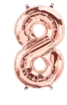 Numero 8 Metalizado 32" Oro Rosa