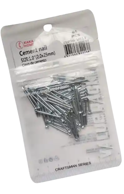 Clavos Puntillas Para Cemento De 20 X 25 Mm X 65 Und