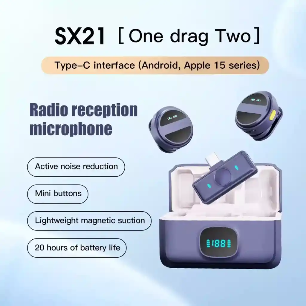 Micrófono De Solapa Inalámbrico Sx21 Tipo C