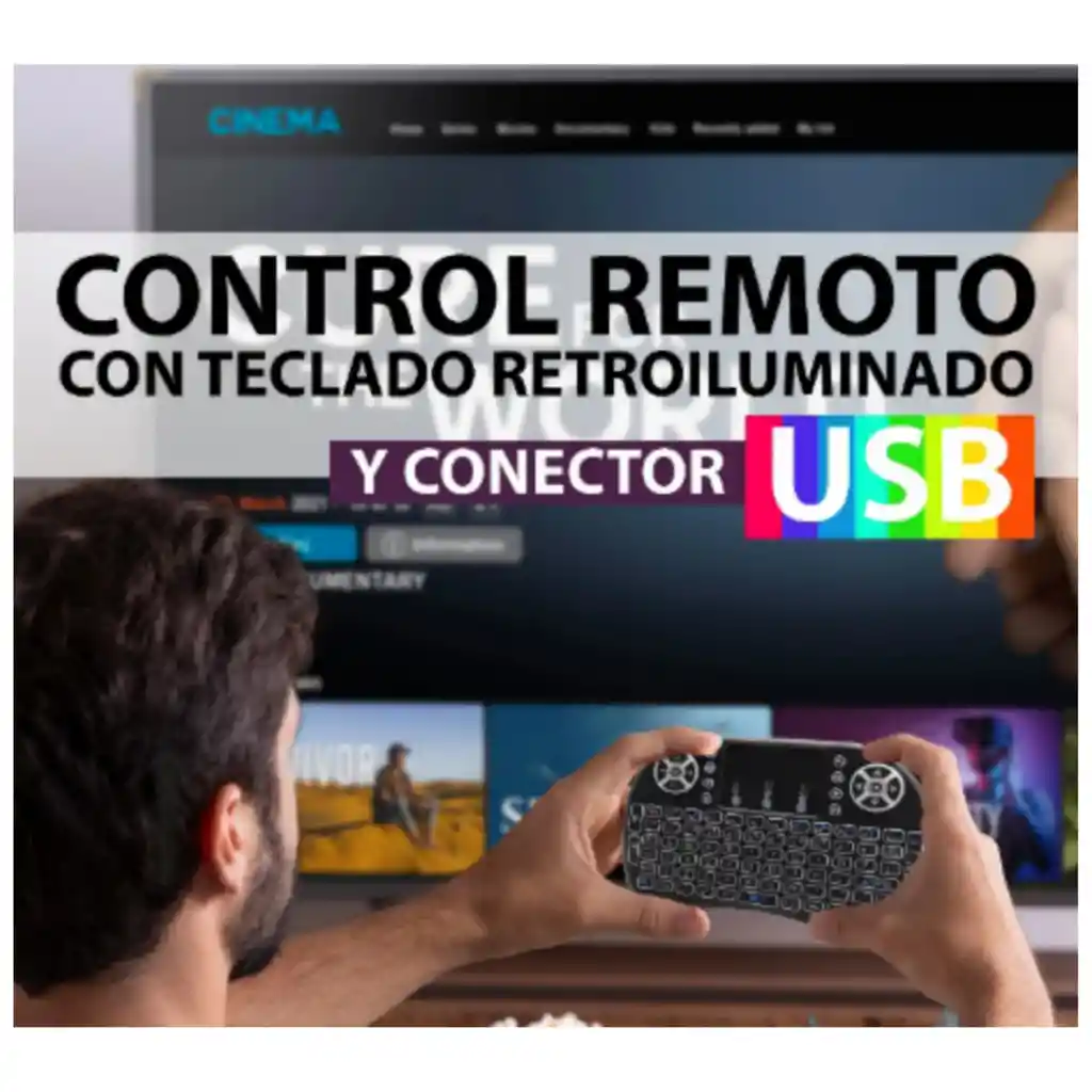 Mini Teclado Inalambrico Mouse Smart Tv Ps3 Pc Noga Xbox Color Negro