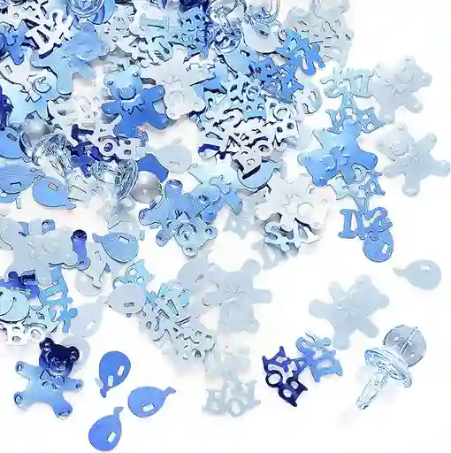 Confeti De Mesa Multicolor Azul Baby Shower niño