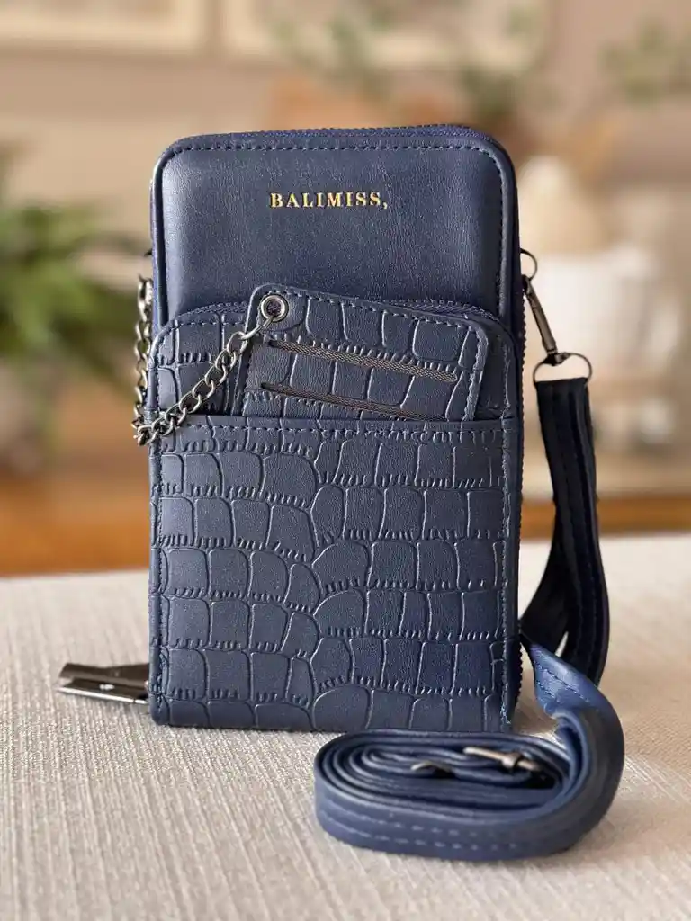 Bolso Bandolero Tipo Billetera Pequeño Con Diseño Cruzado Para Teléfono Tres Compartimiento Mas Tarjetero