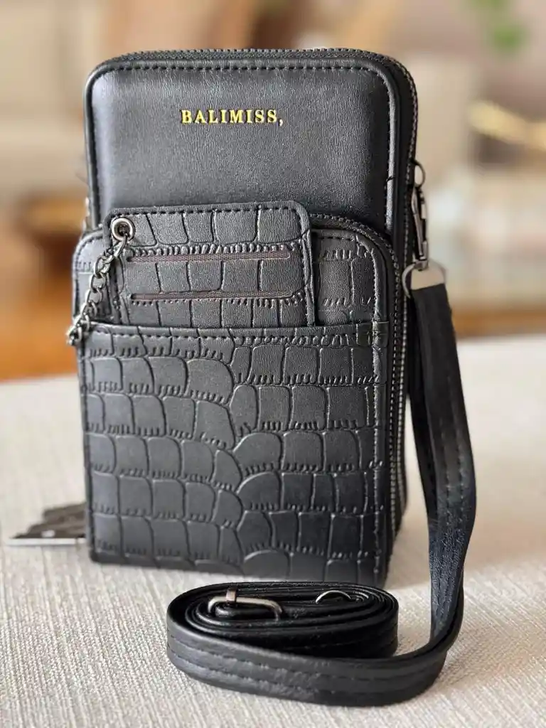 Bolso Bandolero Tipo Billetera Pequeño Con Diseño Cruzado Para Teléfono Tres Compartimiento Mas Tarjetero