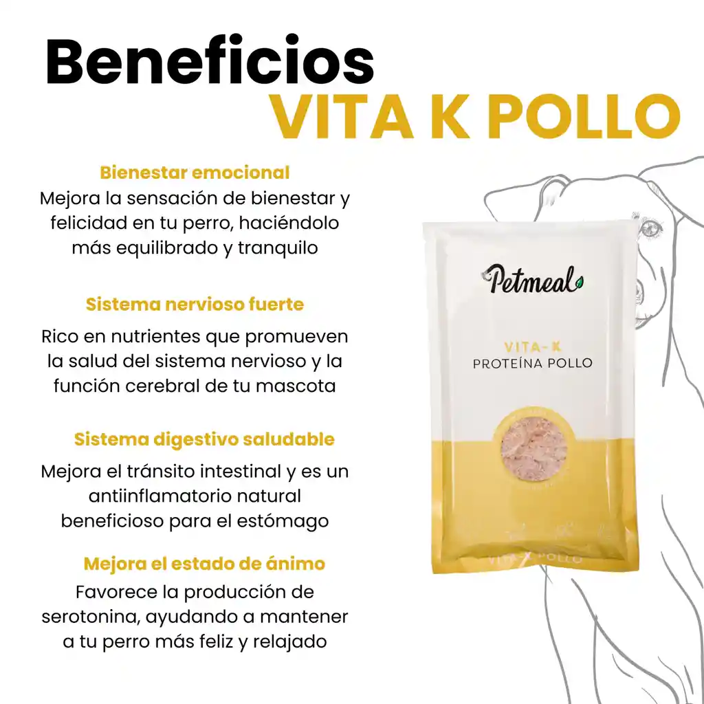 Petmeal Dieta Cocida Natural Perros - Vita K Pollo
