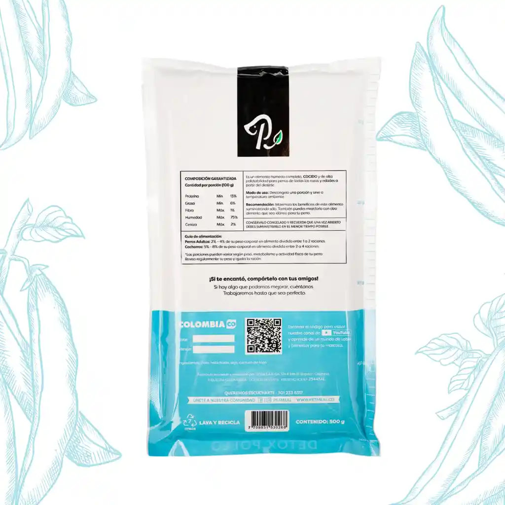 Petmeal Dieta Cocida Natural Perros - Detox Pollo