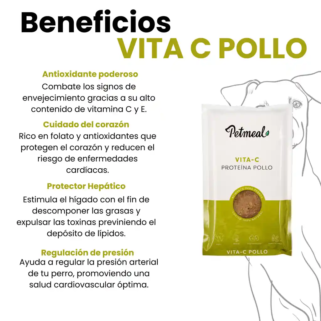 Petmeal Dieta Cocida Natural Perros - Vita C Pollo