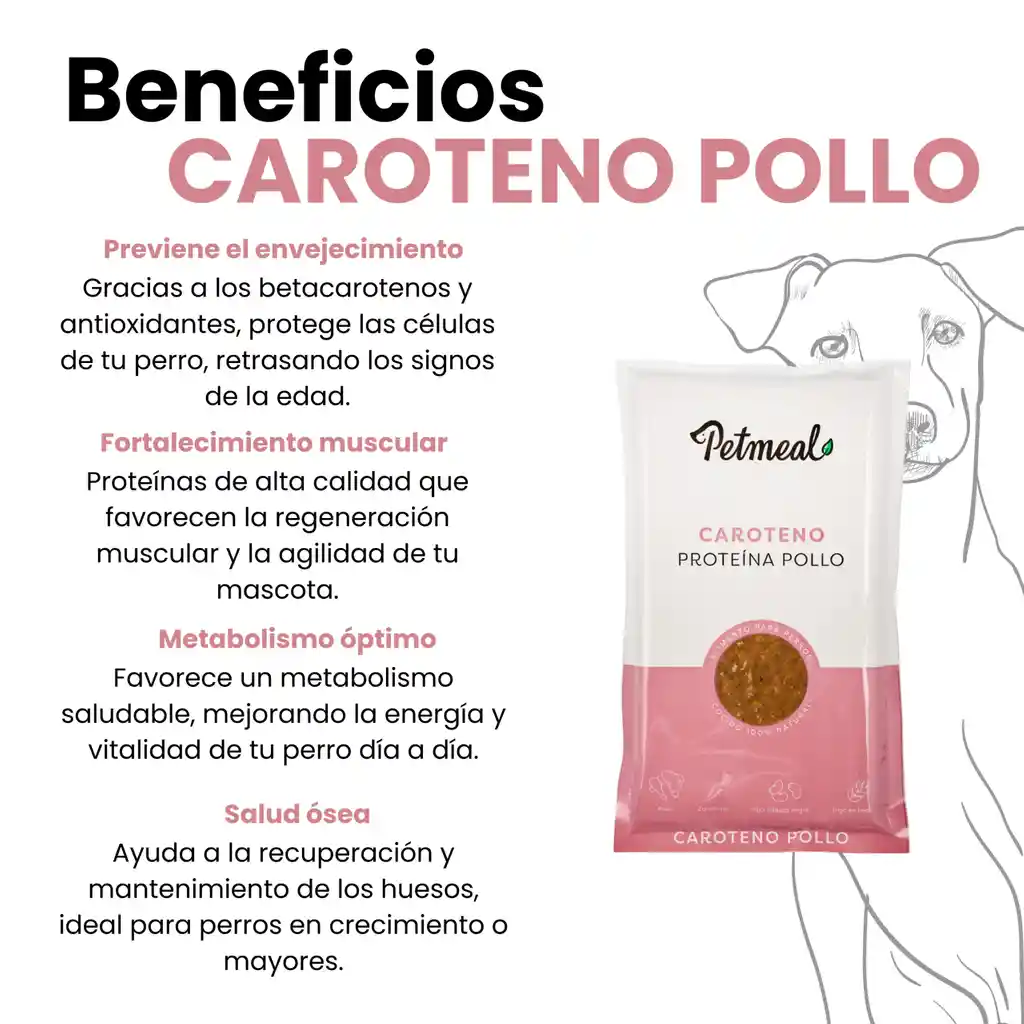 Petmeal Dieta Cocida Natural Perros - Caroteno Pollo