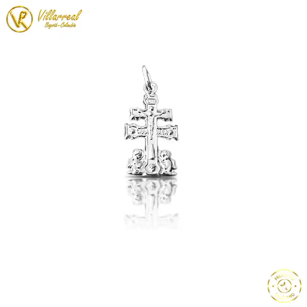 Dije Religioso Cruz De Caravaca 18mm En Plata De Ley Legítima 925 Unisex