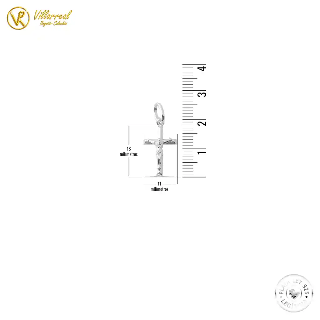 Dije Cristo Crucificado En Plata De Ley 925 Legítima Unisex 18mm