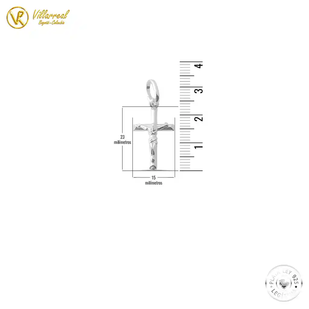 Dije Cristo Crucificado En Plata De Ley 925 Legítima Unisex 23mm