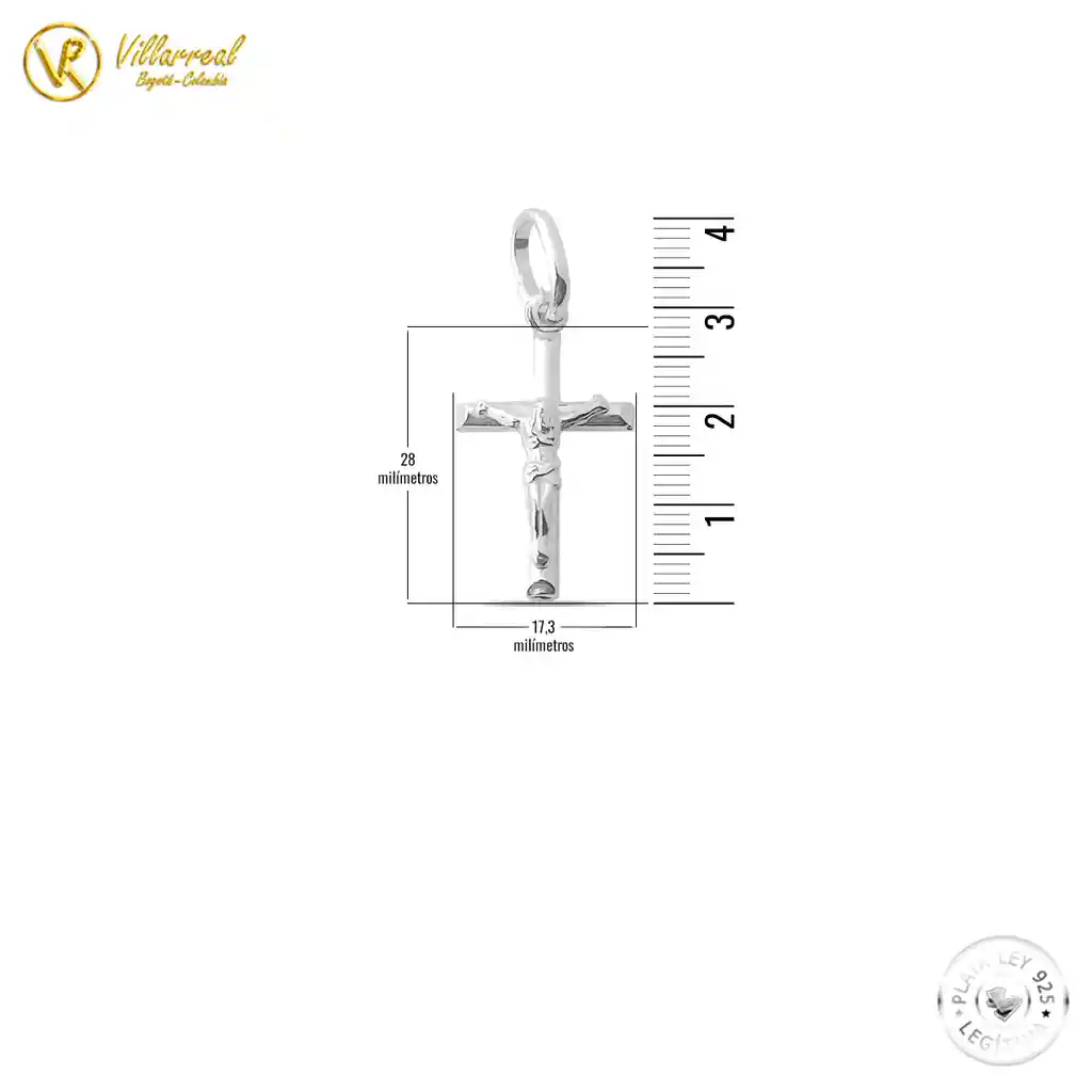 Dije Cristo Crucificado En Plata De Ley 925 Legítima Unisex 28mm