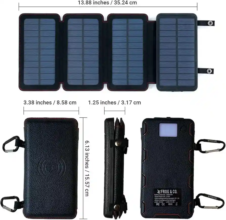 Power Bank Cargador Usb Batería Externa Panel Solar 10000mah