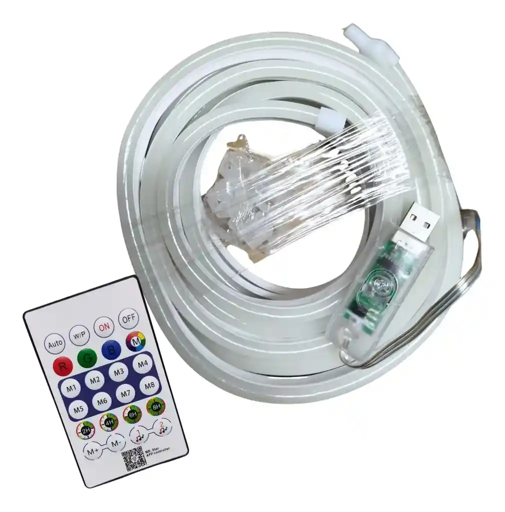 Cinta De Luz Neon Rgb-ic Flexible X 5metros + Control Y App