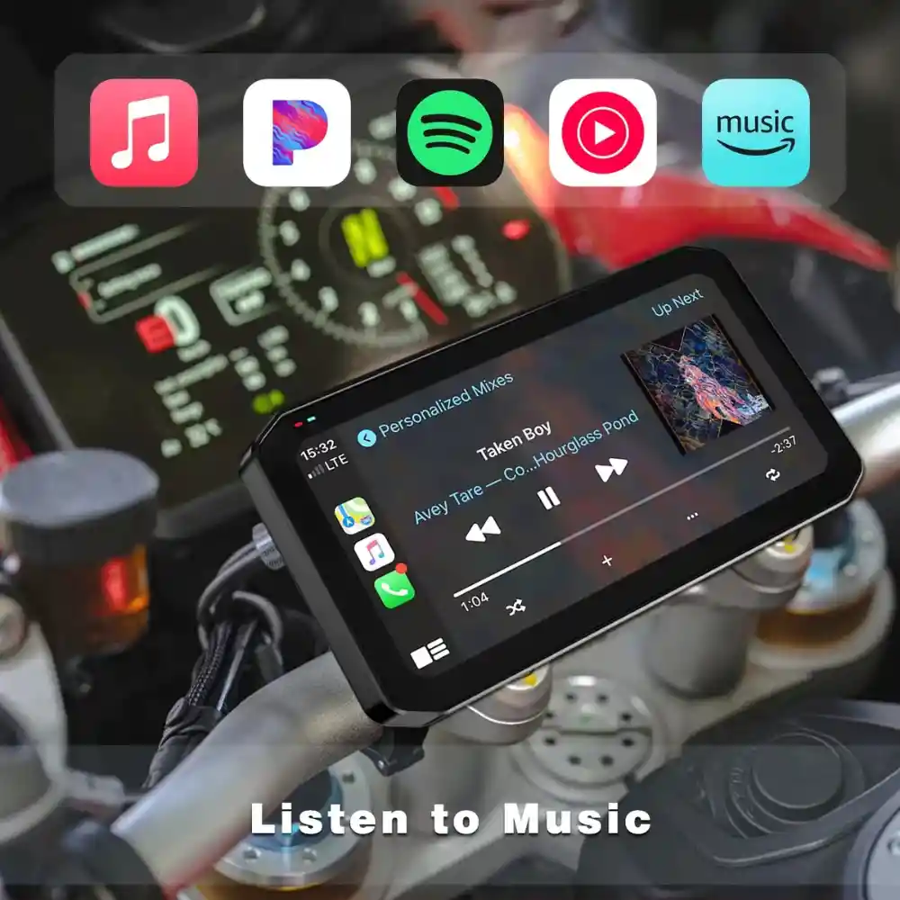 Moto Carplay Pantalla Gps Tactil Android Apple Impermeable