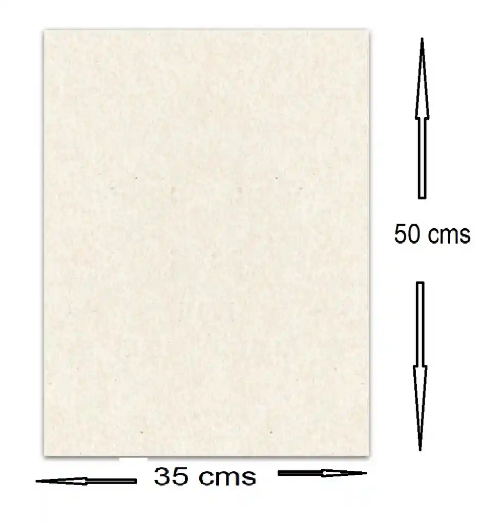 Carton Paja 1/4 Color Crema 50 Cms X 35 Cms