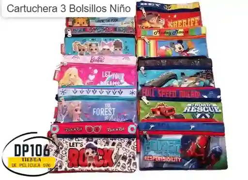 Cartuchera 3 Bolsillos Niño