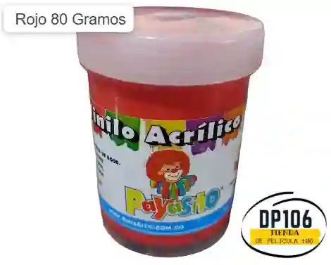 Vinilo Acrilico / Tempera Rojo 80 Gramos X 1 Und