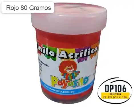 Vinilo Acrilico / Tempera Rojo 80 Gramos X 1 Und
