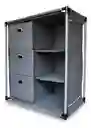 Organizador De Ropa Hogar Multiusos Armable Metálico Gris Elegante Cajones Inn Home