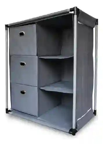 Organizador De Ropa Hogar Multiusos Armable Metálico Gris Elegante Cajones Inn Home