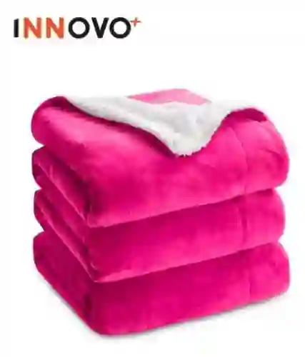 Cobija Cubre Cama Manta Ovejera Terciopelo 180x240 Cm Fucsia