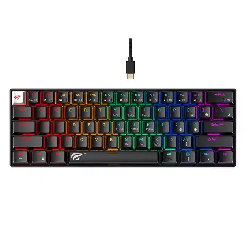 Teclado Havit Retroiluminado Con Switch Color Rojo.