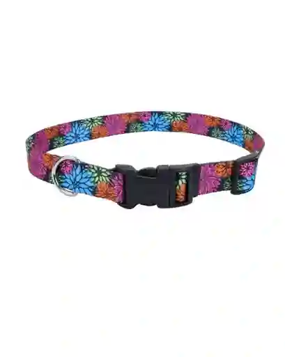 Coastal Perro Styles Flores Negro Collar Large 1 Pulg