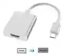 Cable Convertidor Adaptador De Usb 3.1 Tipo C A Hdmi Color Rosa Metalizado
