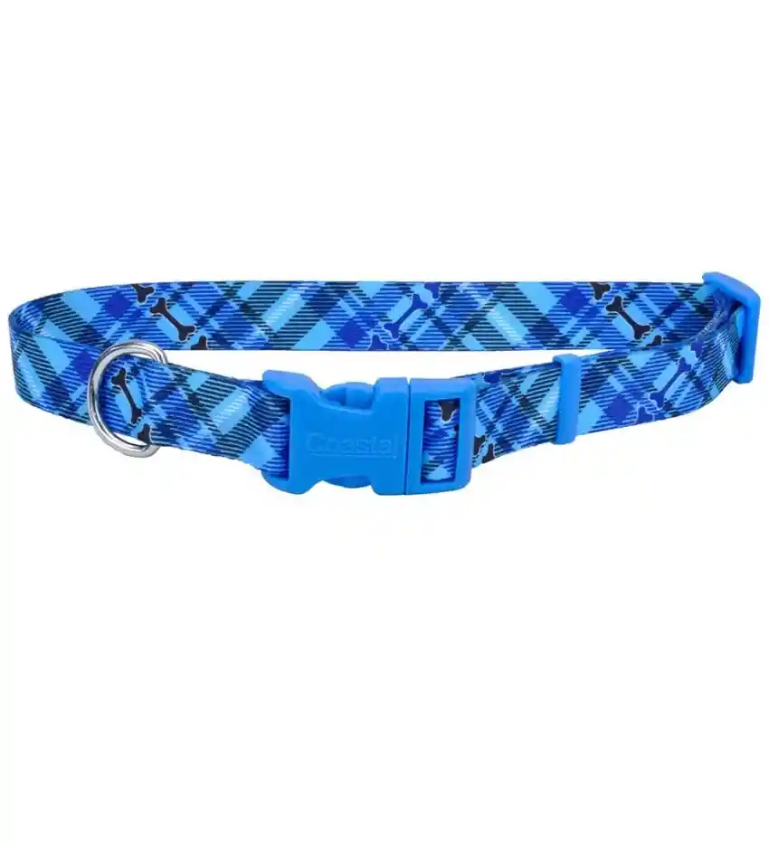 Coastal Perro Styles Huesos Azul Collar Large 1 Pulg