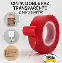 Cinta Doble Faz Transparente 12 Mm X 5 Metros