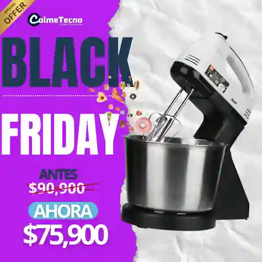 Batidora Electrica 7 Velocidades Mezclador + Tazón Raf 2.0l