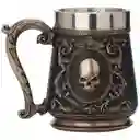 Vaso Taza Mug Decorativo Calavera Skull Gótica Estilo Medieval Coleccionable