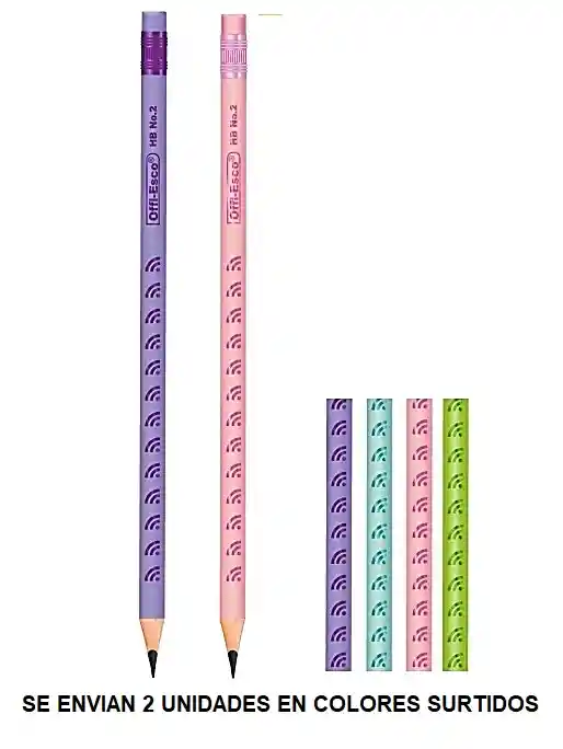 Lapiz Negro Hb #2 Triangular X 2 Uds Colores Surtidos Offi Esco Oe-150p