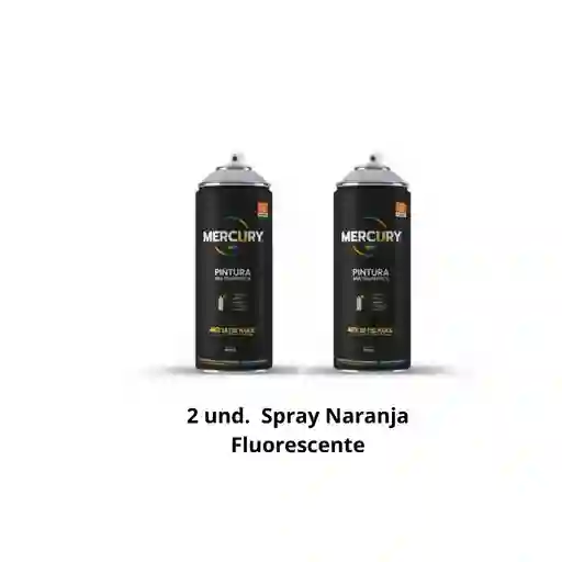 2 Und. Pintura En Aerosol Naranja Fluorescente