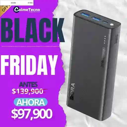 1hora Power Bank Portátil Carga Rápida 22.5w 20.000mah Gar158