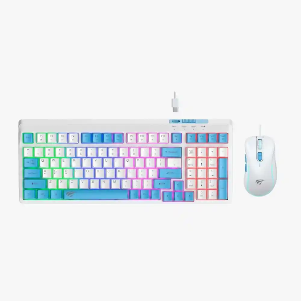 Combo De Teclado Y Mouse Gamer Havit Kb891cm / Color Blanco