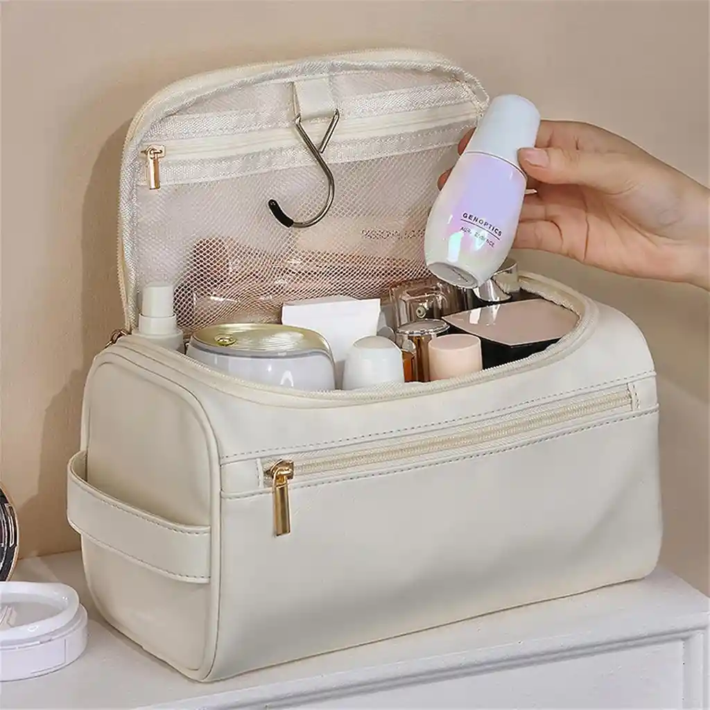 Neceser Organizador Viaje Cuero Cosmetiquera Impermeable