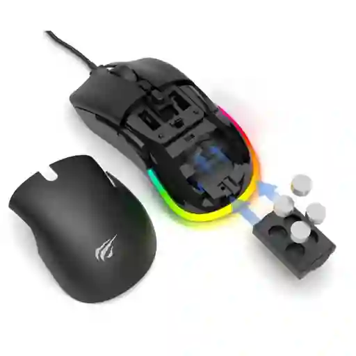 Mouse Gamer Havit Ms954 Color Negro Con Software / Diseño Ergonómico
