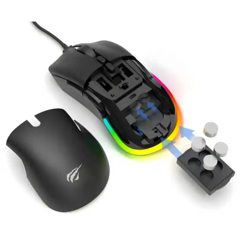 Mouse Gamer Havit Ms954 Color Negro Con Software / Diseño Ergonómico