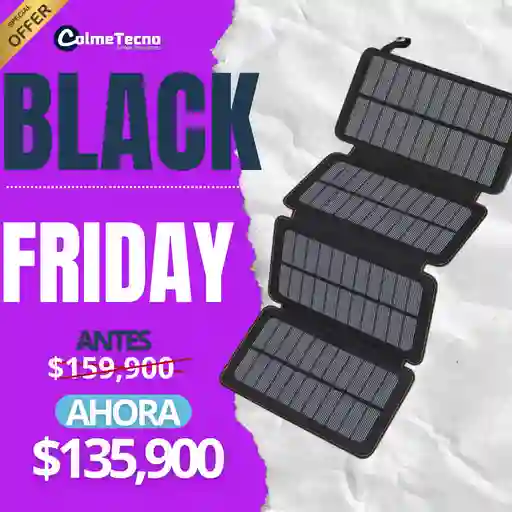 Power Bank Solar Cargador De Batería Portátil 20000mah 2 Usb