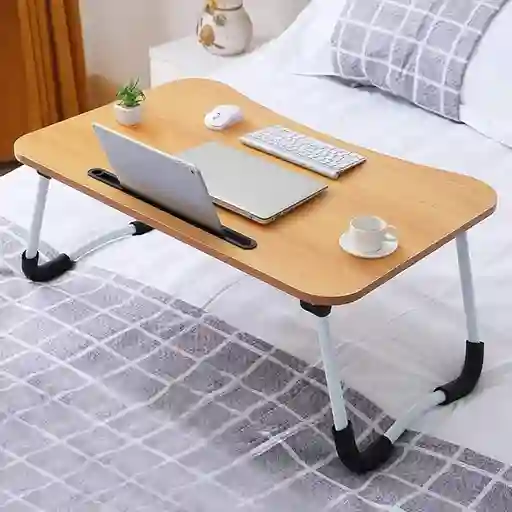 Mesa Auxiliar Con Frente Curvo Base Plegable Con Antideslizante