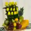 Canasto De Rosas Amarillas Y Frutas