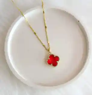 Collar Trebol Rojo Van Cleef
