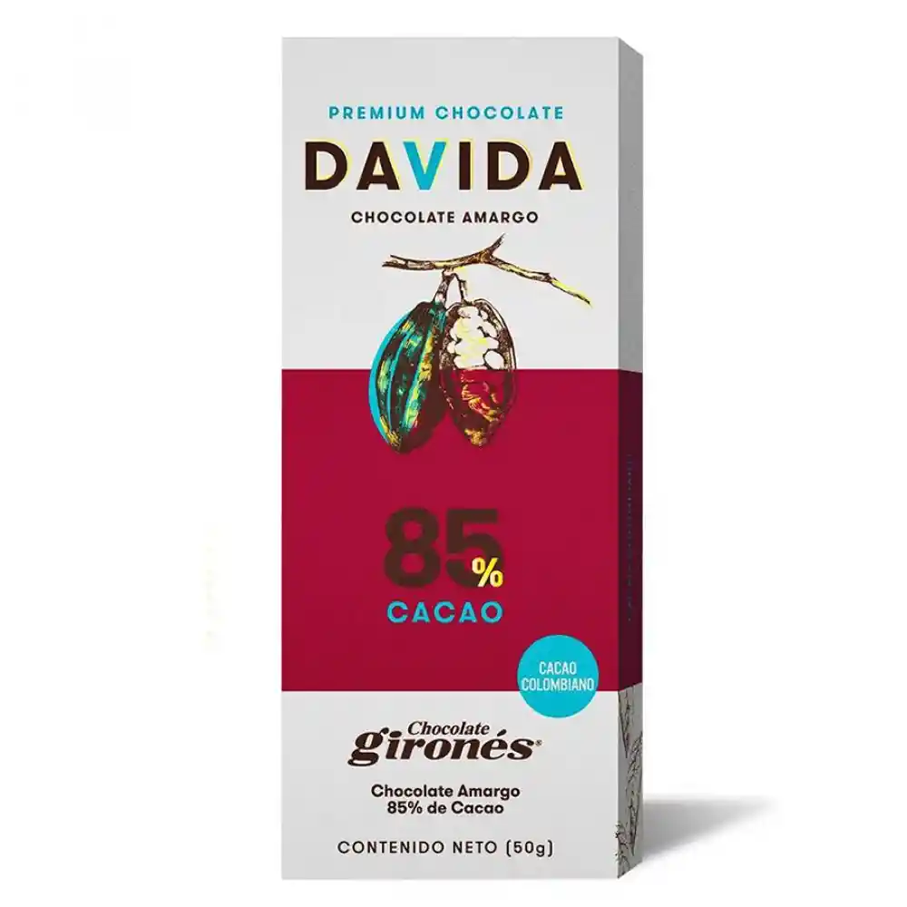 Tableta De Cacao Al 85 Davida X 50gr