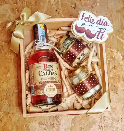 Caja Feliz Día Para Ti (padre, Cumpleaños, Aniversario) Caja Con Ron Viejo De Caldas