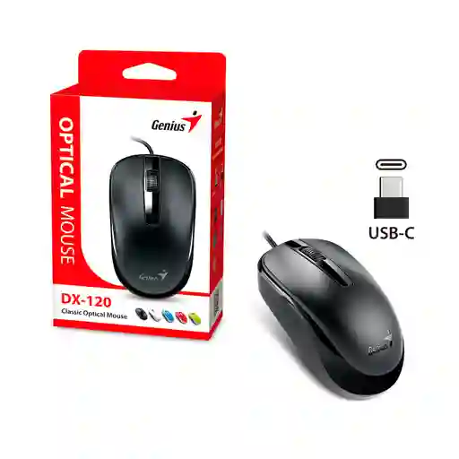 Mouse Genius Dx-120 Tipo C Alambrico Negro